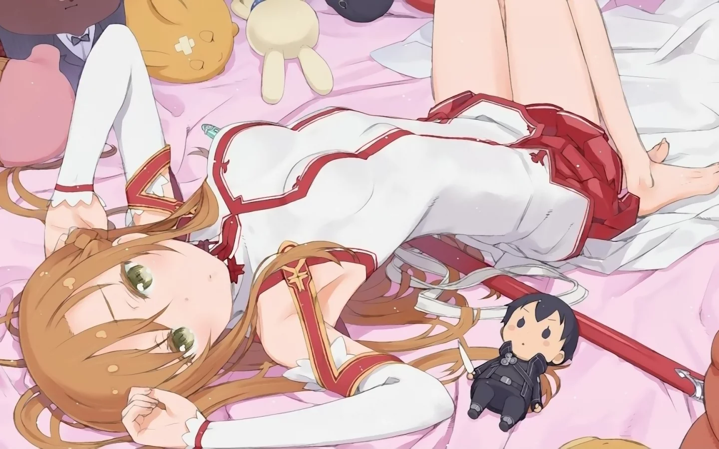 sword art online, yuuki asuna, девушка, solo, длинные волосы