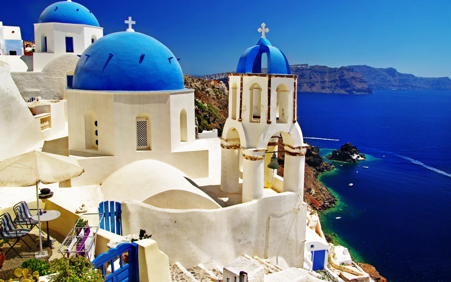 greece, природа, море, дома, santorini, пейзаж