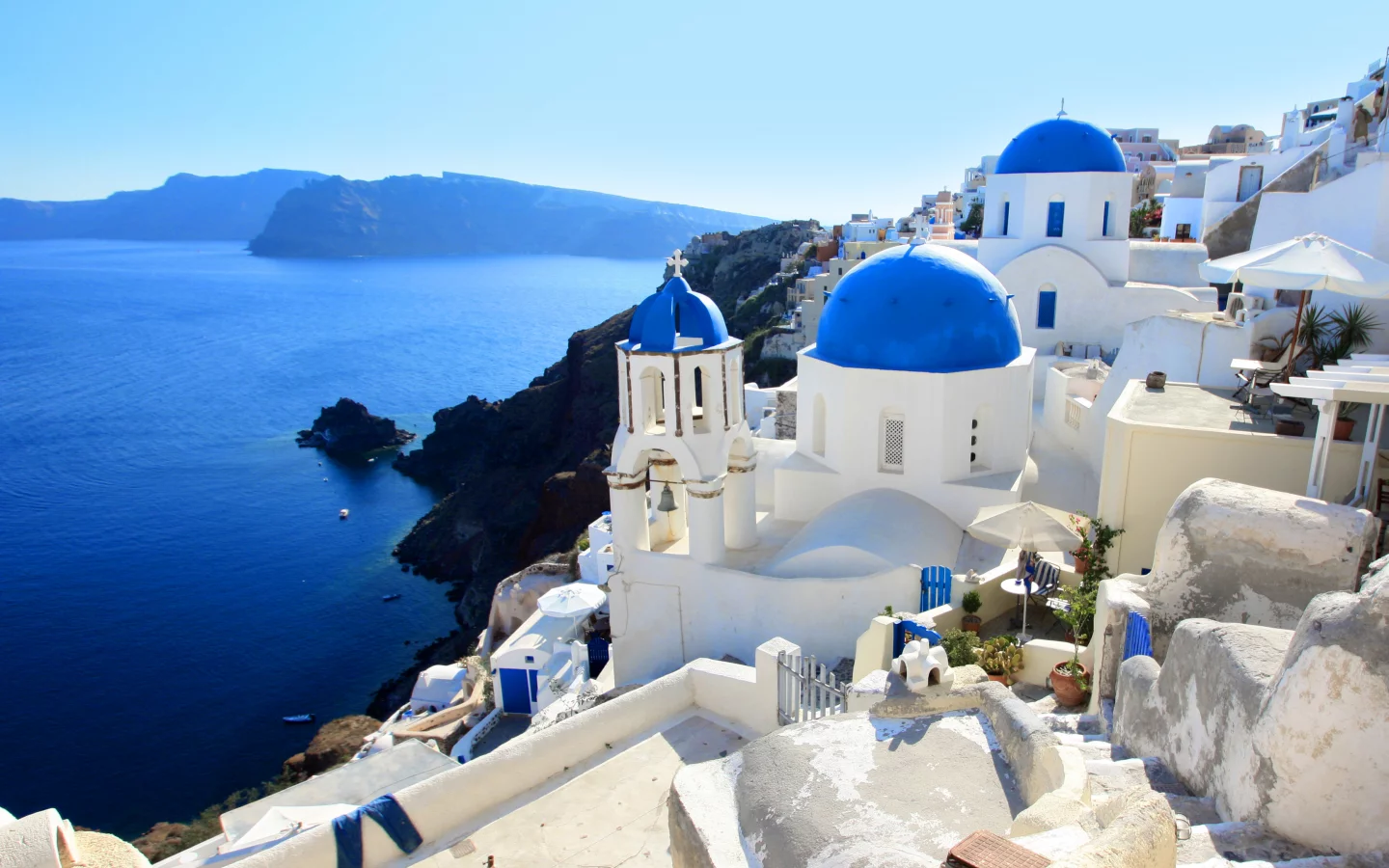 пейзаж, santorini, море, greece, природа, дома