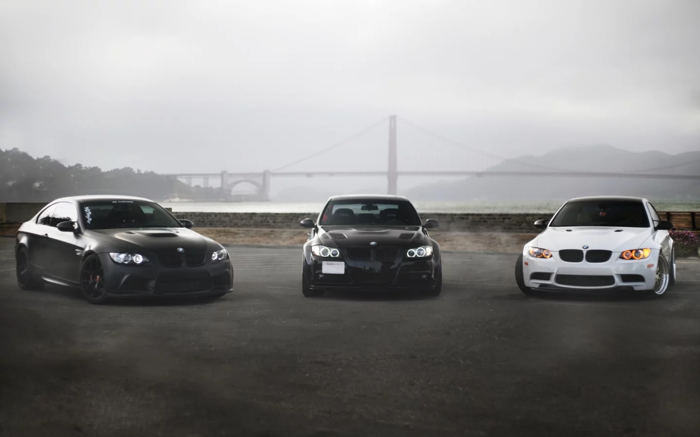 бмв, bridge, black, golden gate, e90, bmw, white, e92, 330i, купе, matte black, m3