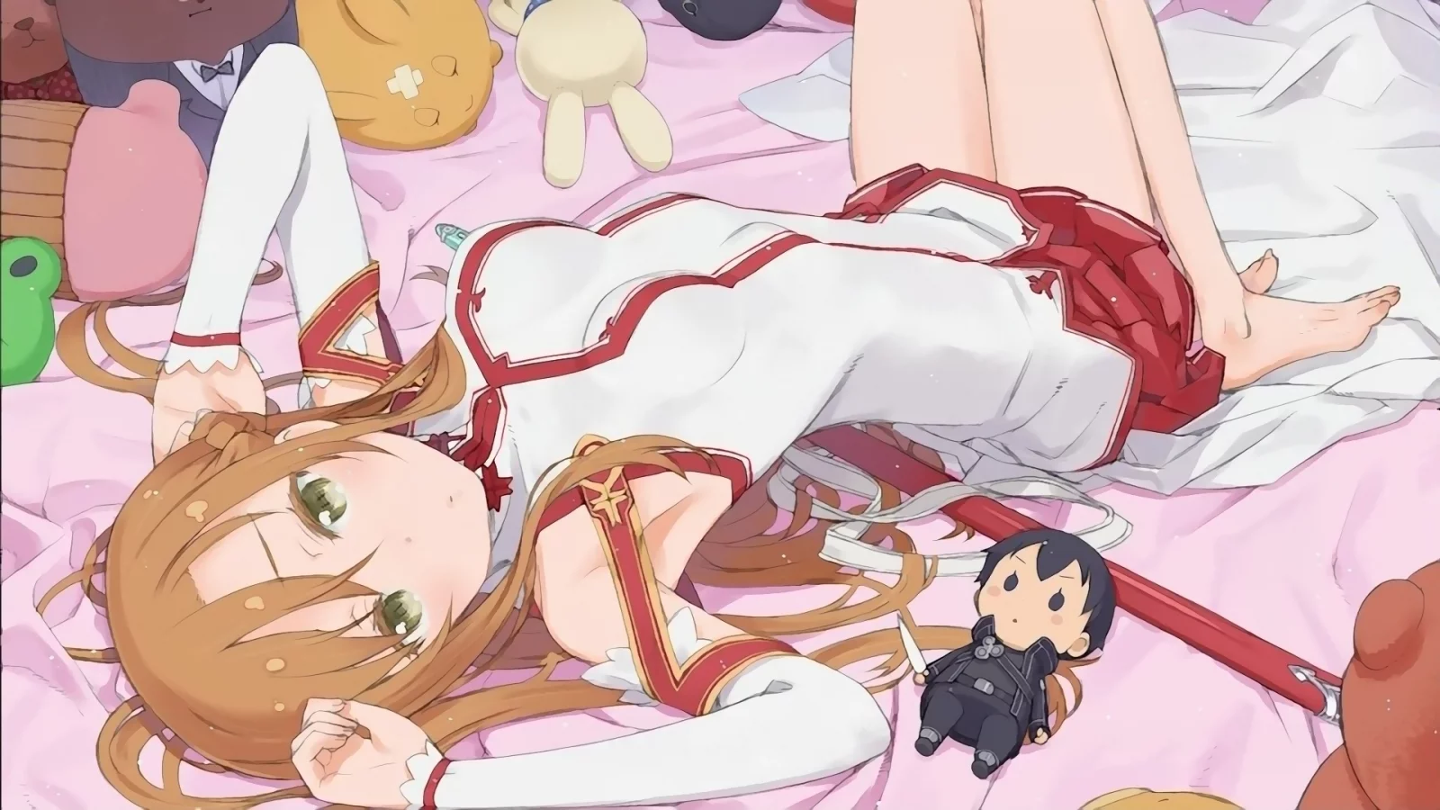 sword art online, yuuki asuna, девушка, solo, длинные волосы