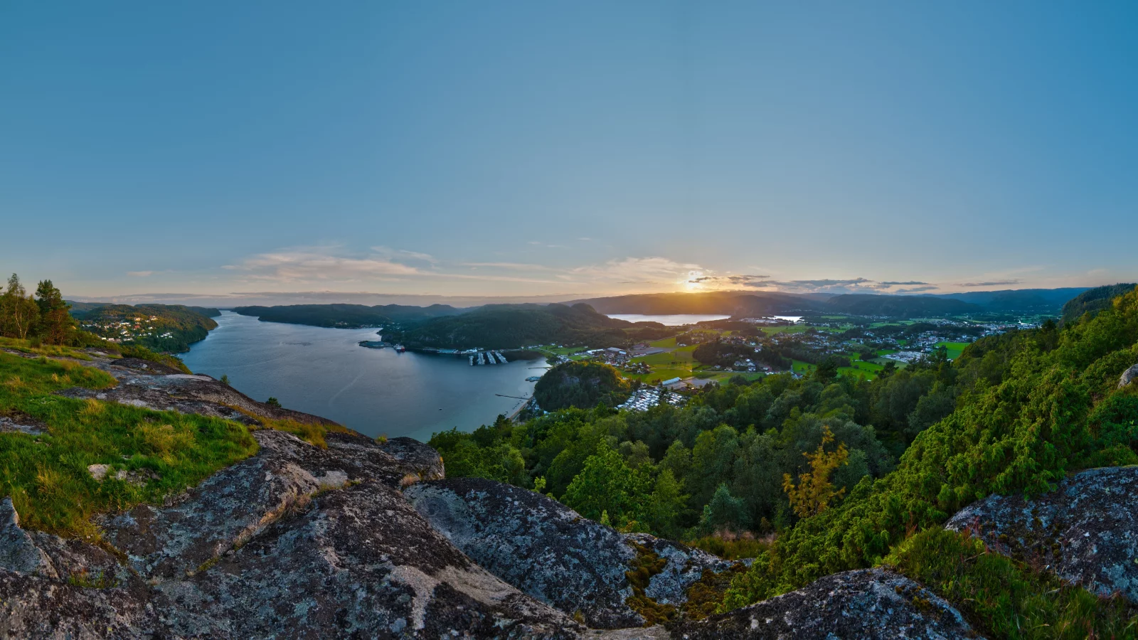 панорама, камни, пейзаж, бухта, море, вид, корабли