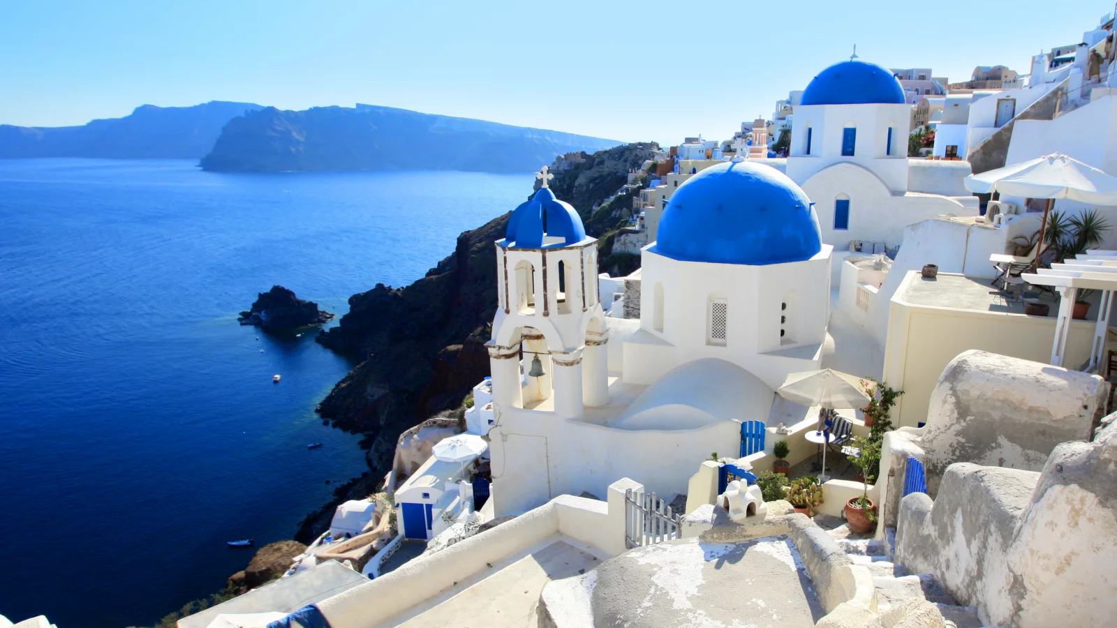 пейзаж, santorini, море, greece, природа, дома