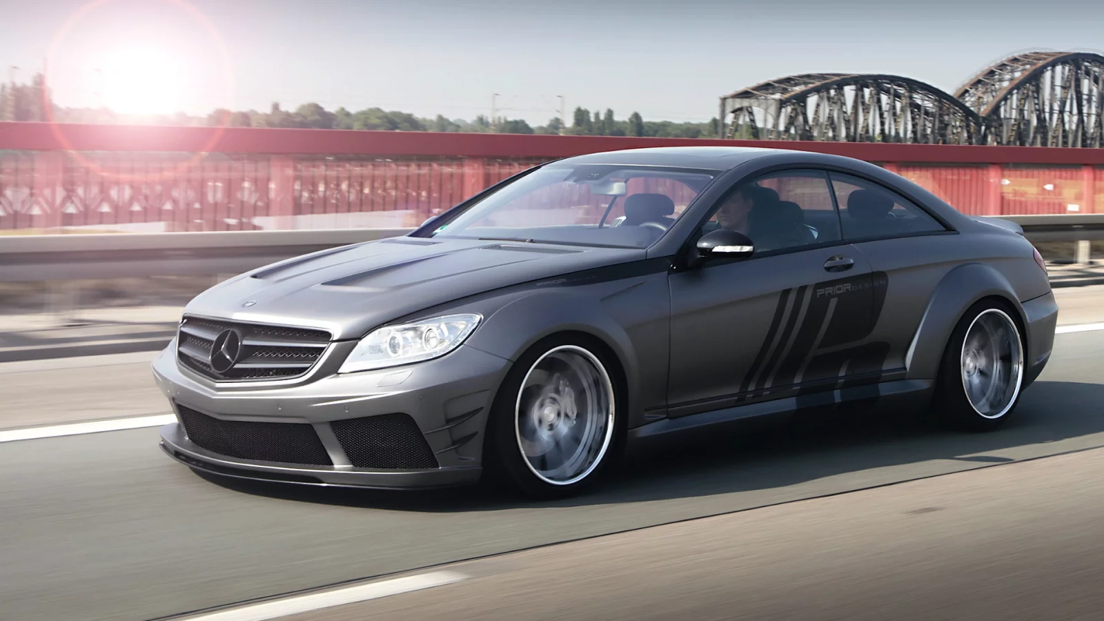 black edition, motion, road, bridge, mercedes, cl, wide body, tuning
