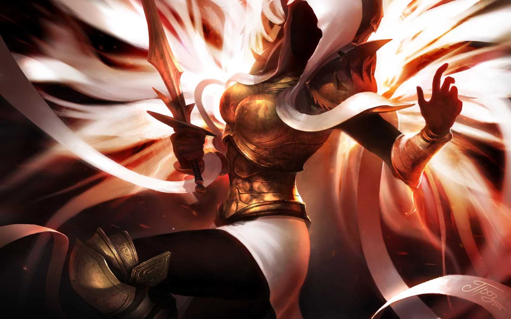 lll, fan art, tamplierpainter, 3, арт, auriel, diablo, меч, девушка, крылья