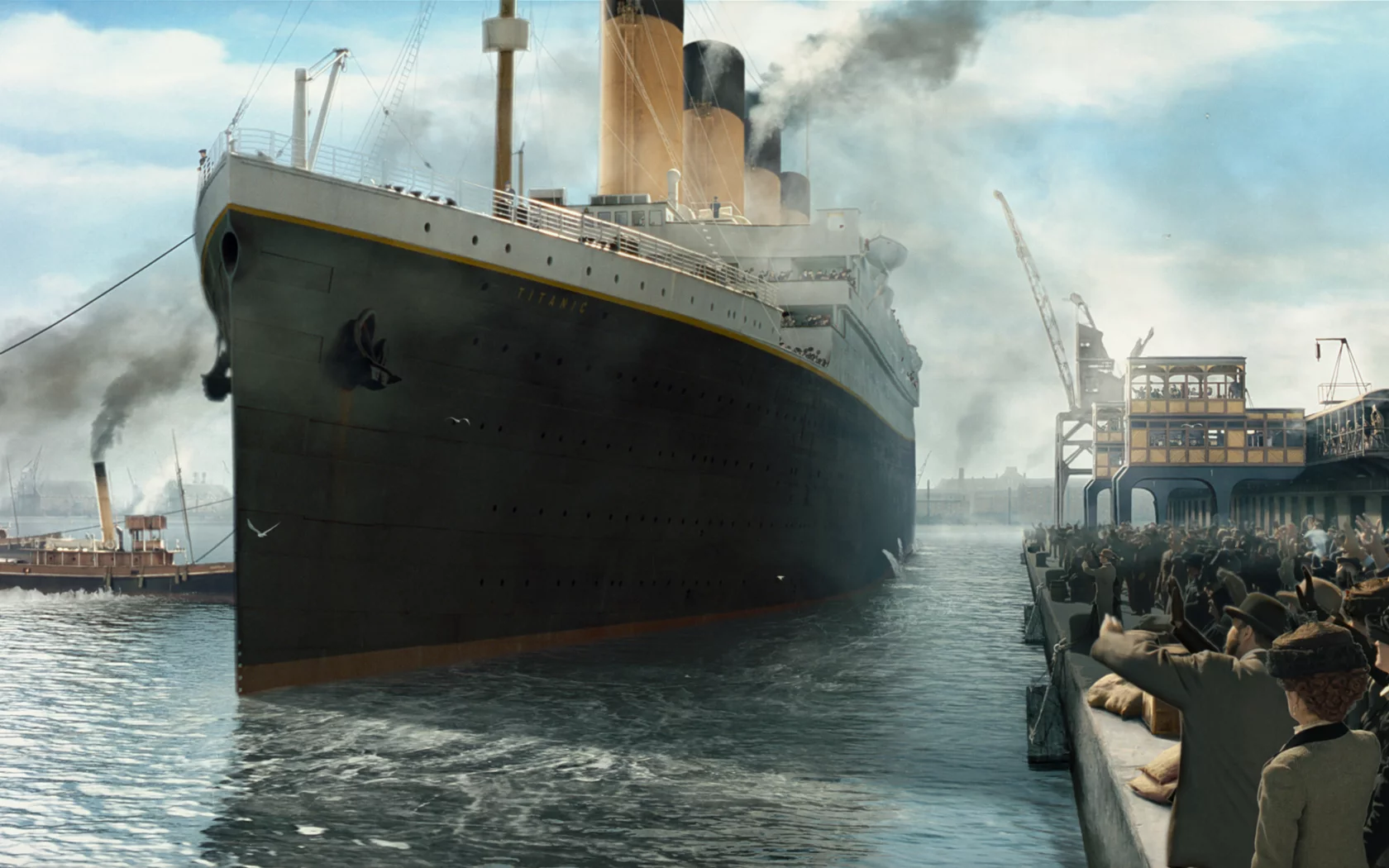 отход, пассажирский, лайнер, титаник, titanic, люди, причал