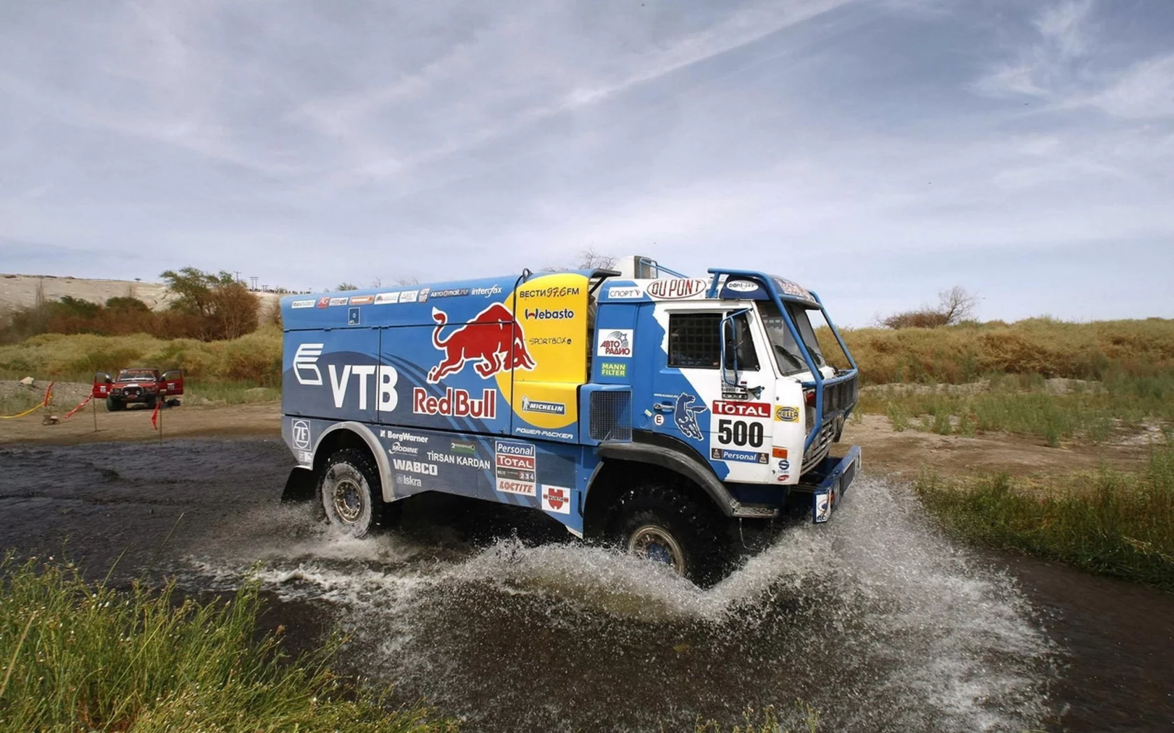 дакар, kamaz, синий, брызги, камаз, rally, red bull, dakar, вода