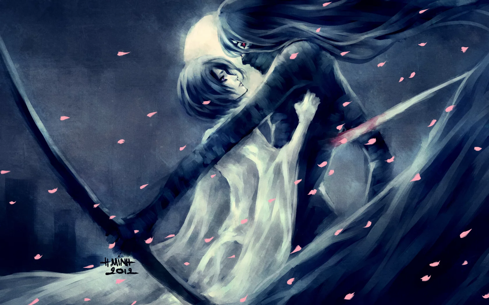 девушка, kurosaki ichigo, bleach, арт, nanfe, парень, kuchiki rukia