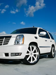 escalade, sky, cadillac, white, clouds, кадиллак, эскалад, белый