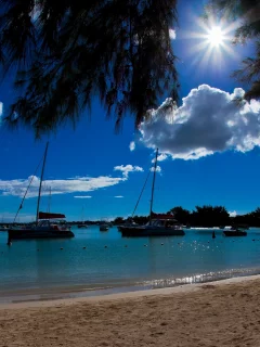 лагуна, лодки, океан, яхты, mauritius, катера, маврикий, пляж