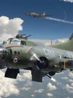 летающая, боинг, самолет, flying fortress, крепость, арт, b-17