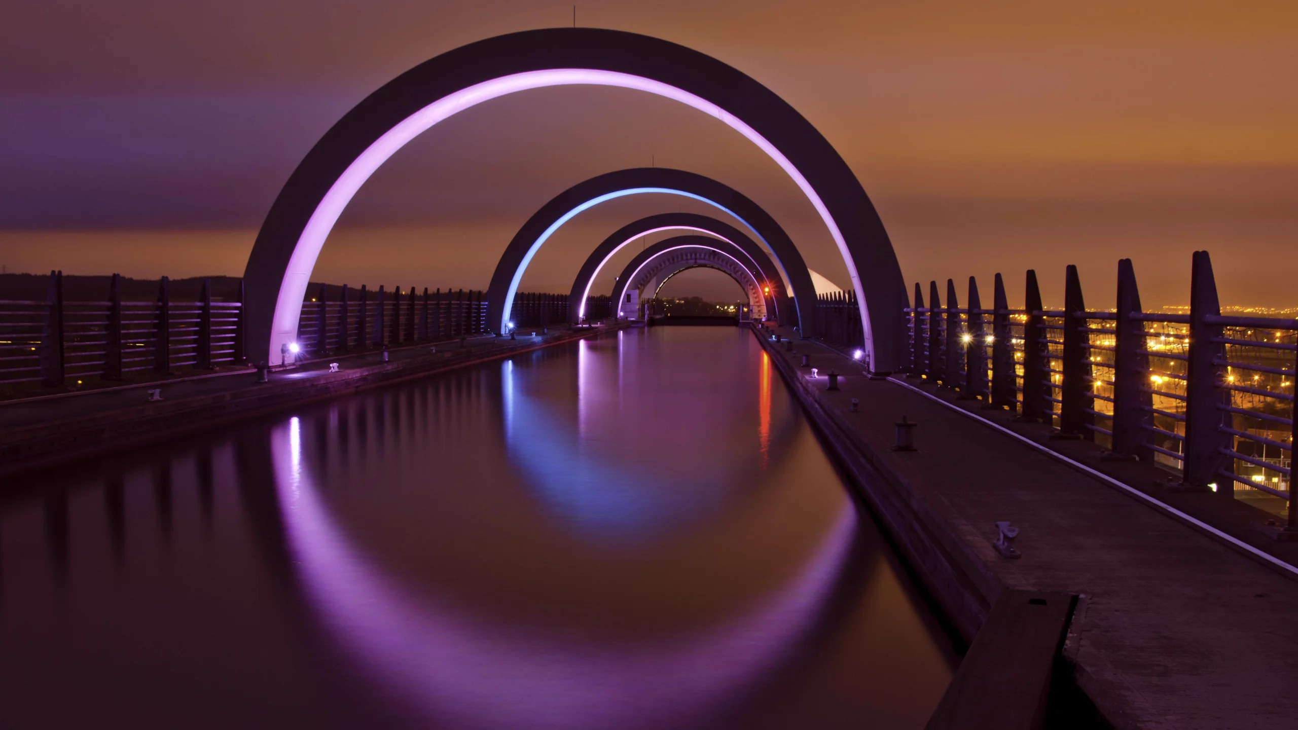 scotland, great britain, falkirk, великобритания, city, united kingdom, lights, night