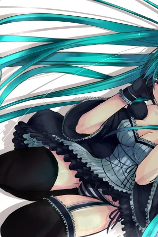 вокалоид, hatsune miku, волосы, микрофон, девушка, арт, vocaloid