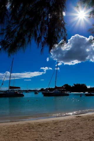 лагуна, лодки, океан, яхты, mauritius, катера, маврикий, пляж