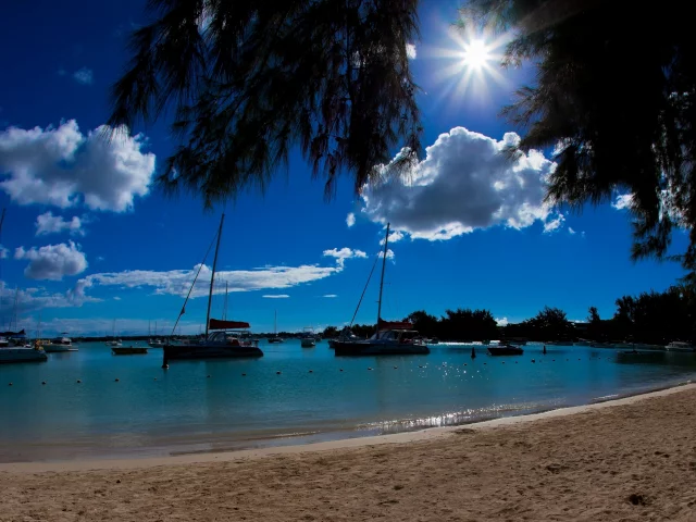лагуна, лодки, океан, яхты, mauritius, катера, маврикий, пляж