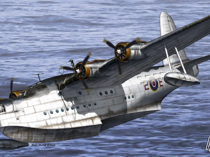 военный, арт, mk ii, short, британский, s-25 sunderland, самолет