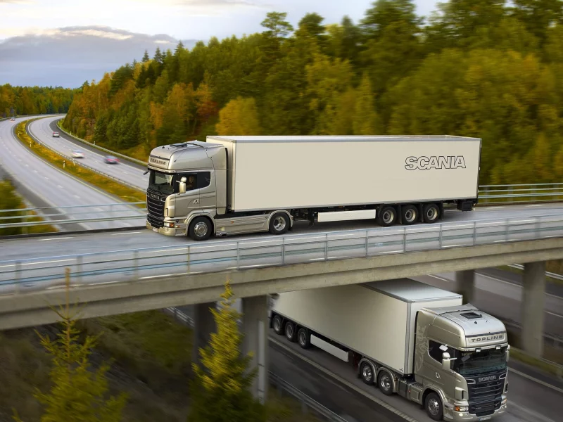 мост, шоссе, scania