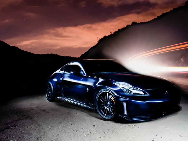 ниссан, 350z, nissan, синий, тюнинг