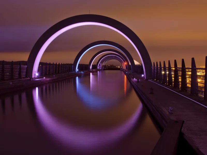 scotland, great britain, falkirk, великобритания, city, united kingdom, lights, night