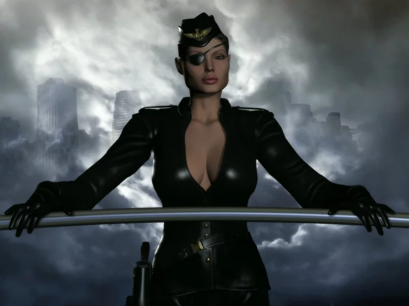 девушка, sky captain and the world of tomorrow, арт, angelina jolie, повязка