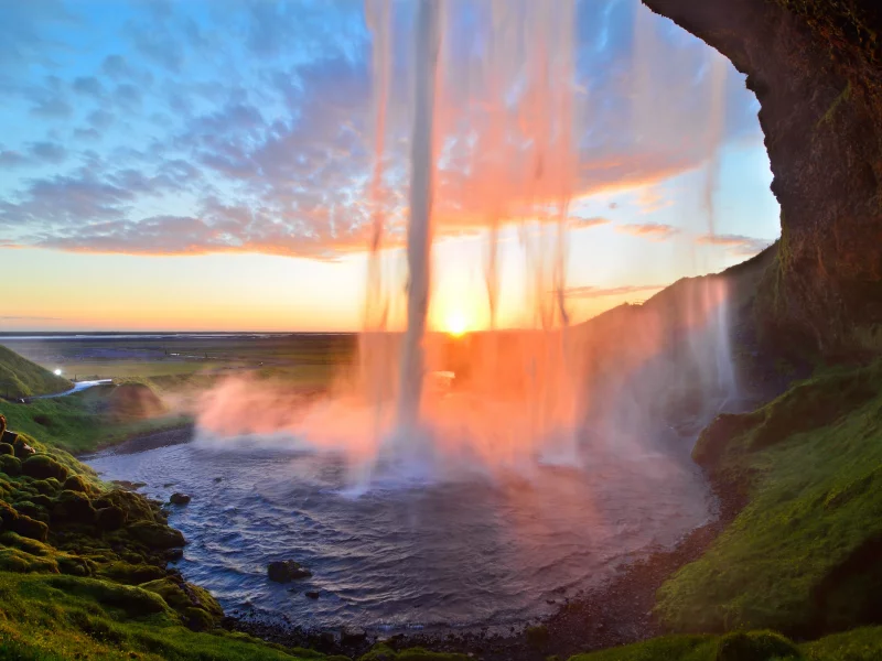 поток, исландия, iceland, селйяландсфосс, водопад, seljalandsfoss