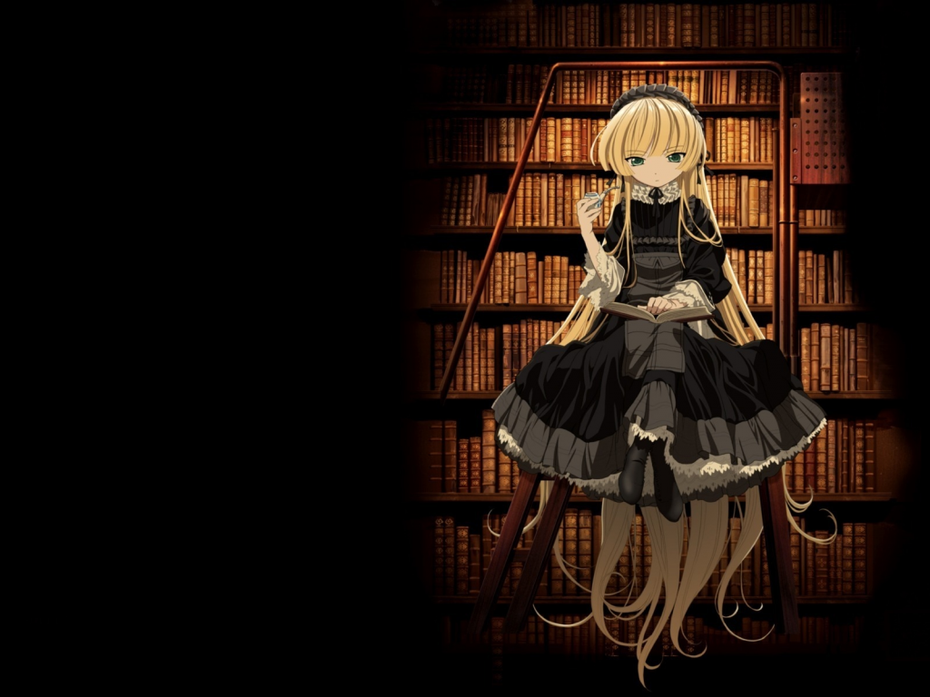 Картинка на рабочий стол девушка, аниме, книги, gosick 1024 x 768