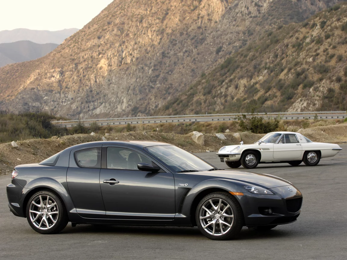 mazda, горы, мазда, rx-8, cosmo sport, mixed, старый и новый