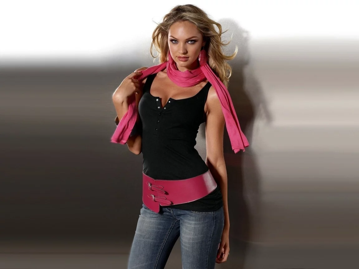 candice swanepoel, шарф, девушка, улыбка, позирует, взгляд