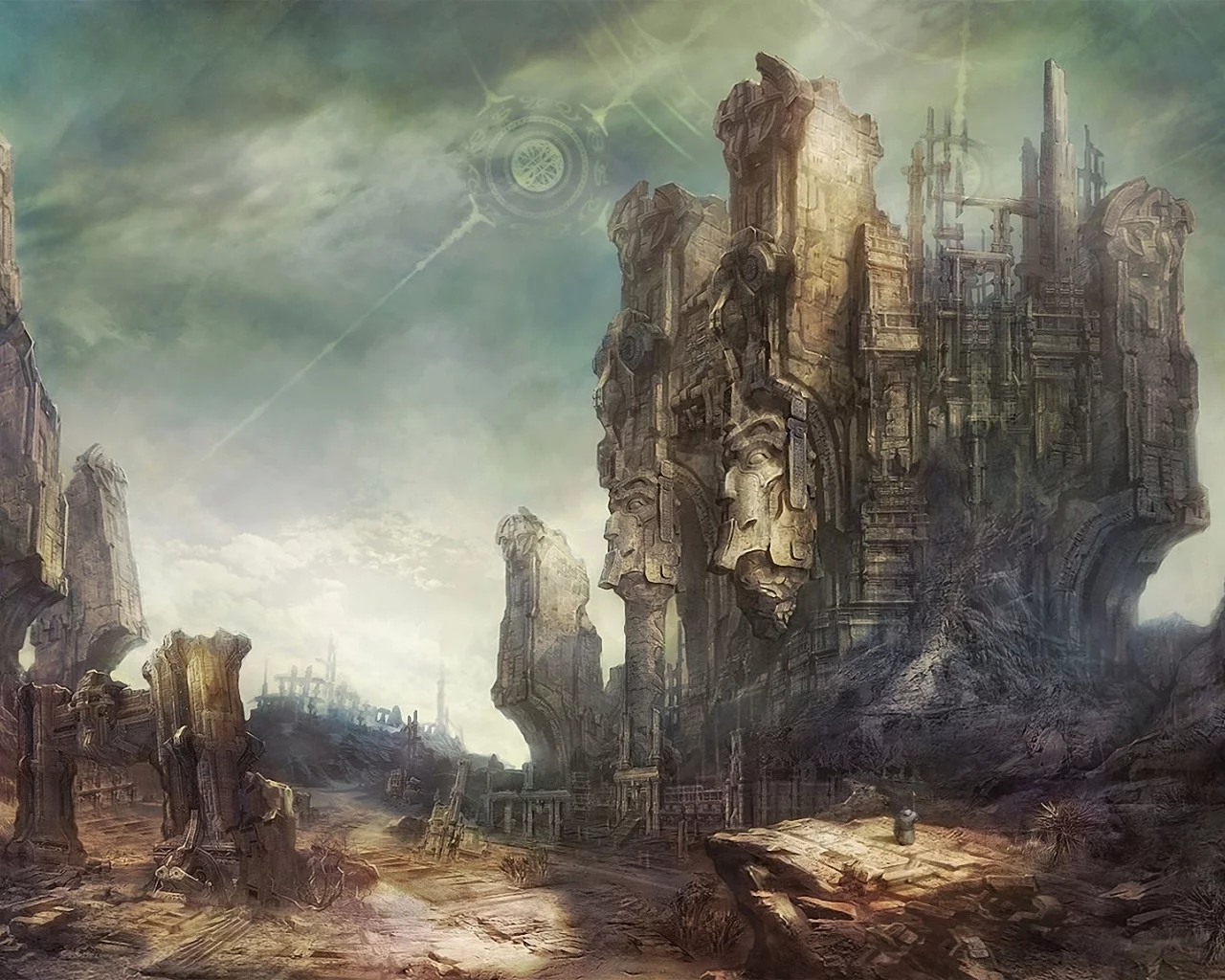 путник, tera online, скалы, руины, горы, разруха