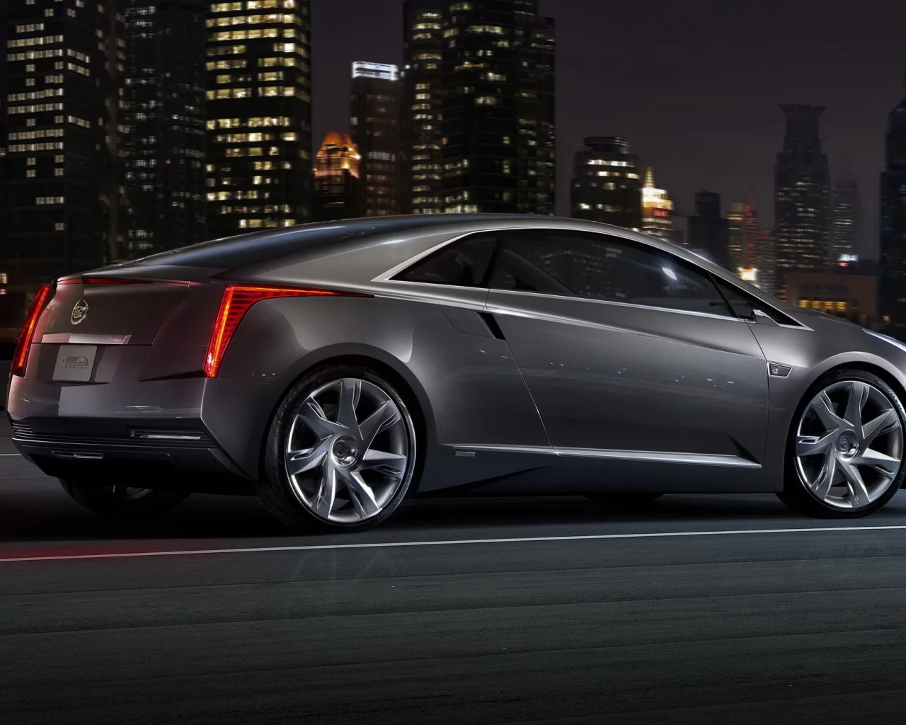 кадиллак, ночь, купе, машинка, cadillac, трасса, elr