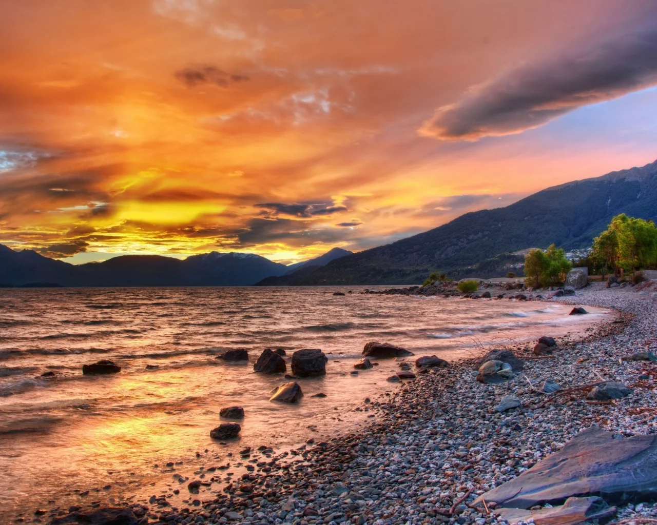 queenstown, горы, new zealand, закат