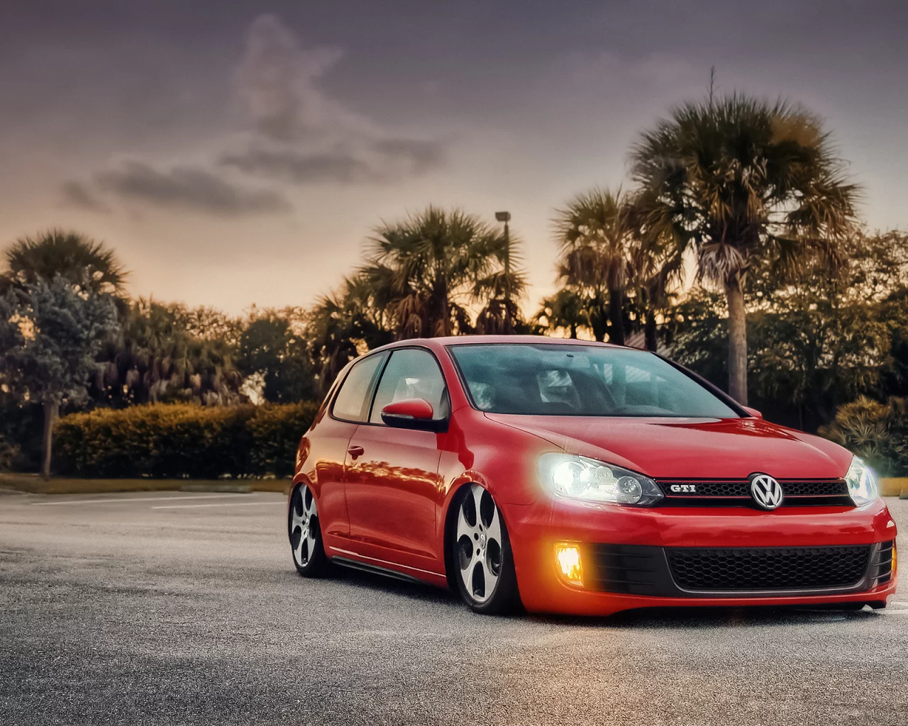 mk6, bagged, gti, volkswagen, tornado red