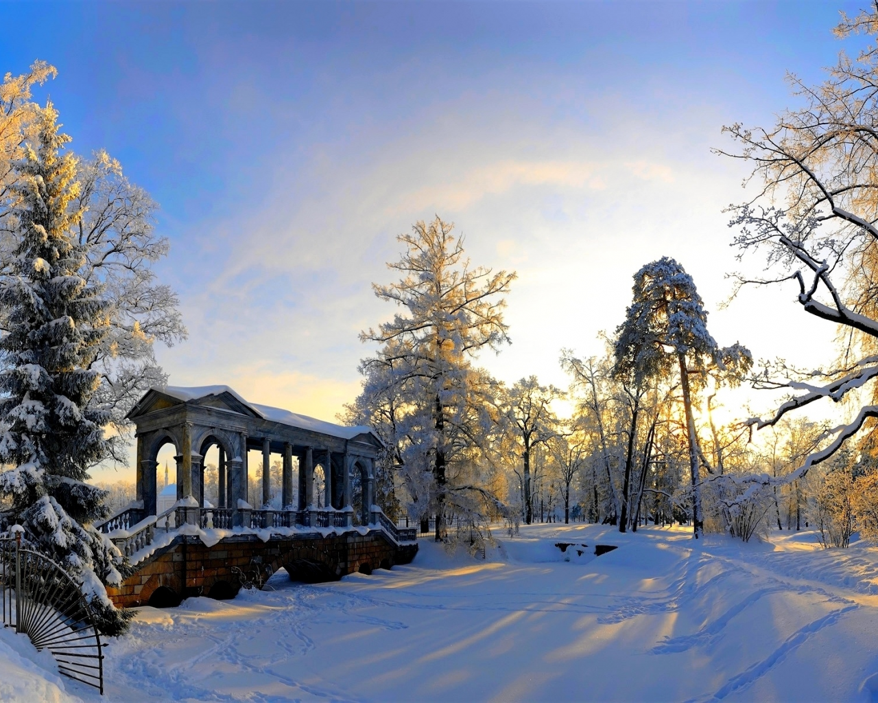 александровский парк в пушкине зимой