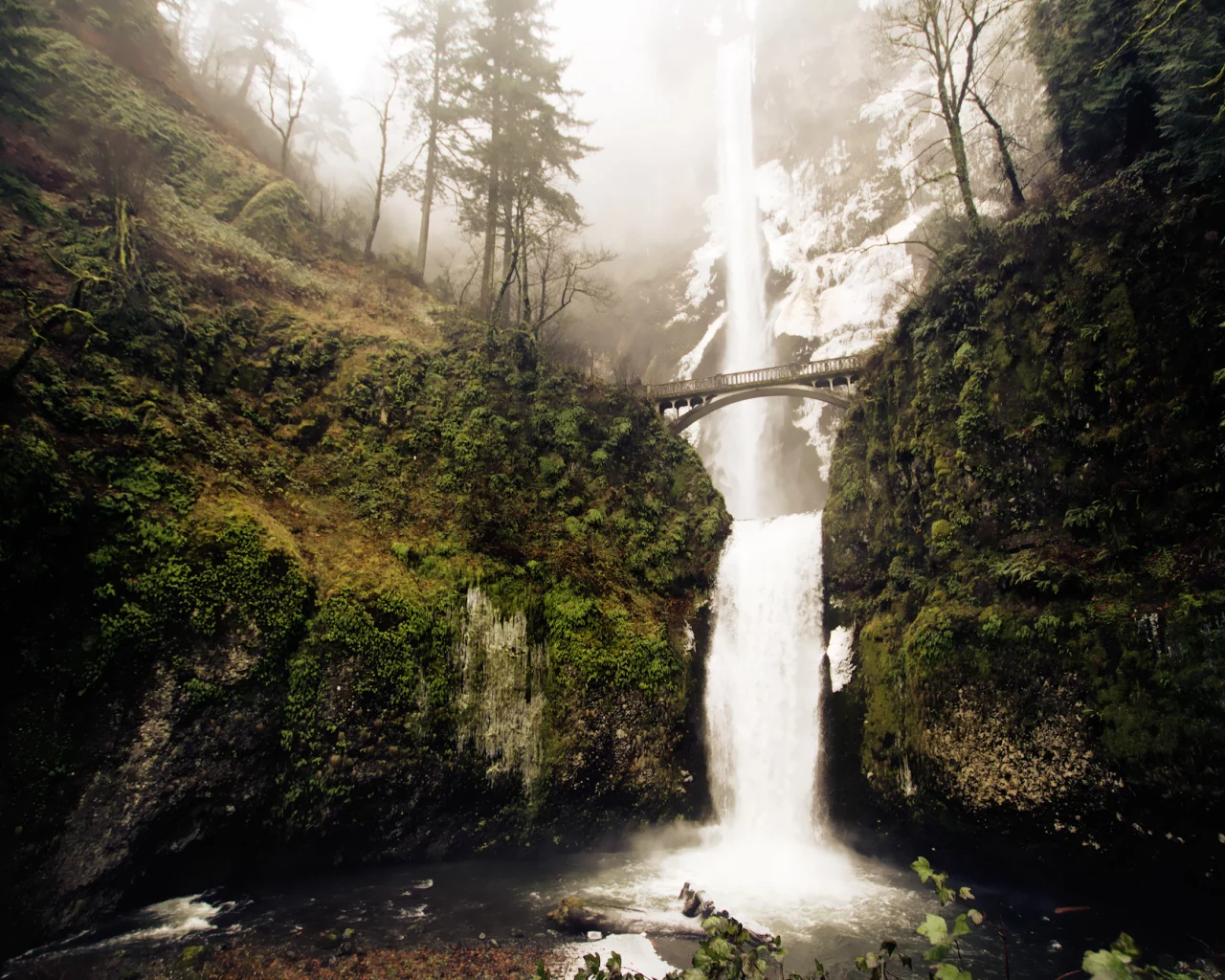 водопад, winter falls, зима, скалы