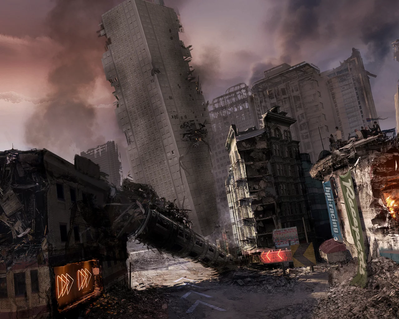 вертолет, город, конец света, motorstorm apocalypse, здание