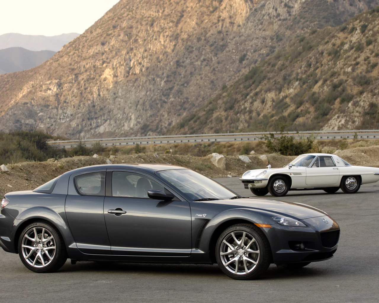 mazda, горы, мазда, rx-8, cosmo sport, mixed, старый и новый