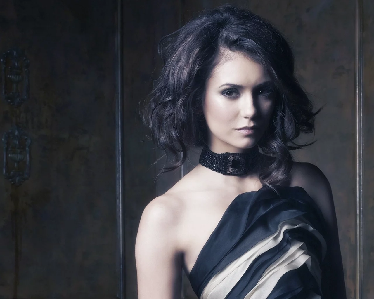 девушка, актриса, nina dobrev, платье, взгляд