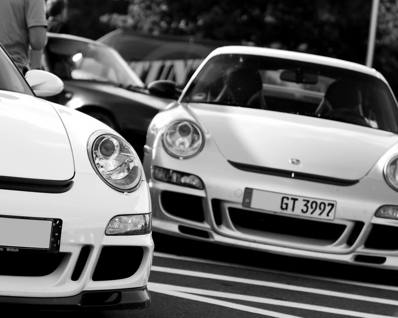 911, асфальт, gt3, чб, porche, белые, rs