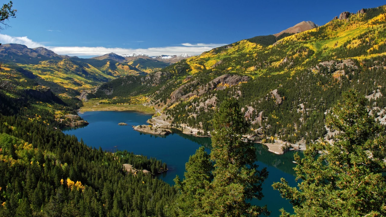 лес, природа, озеро, lake san cristobal, горы, san juan mountains