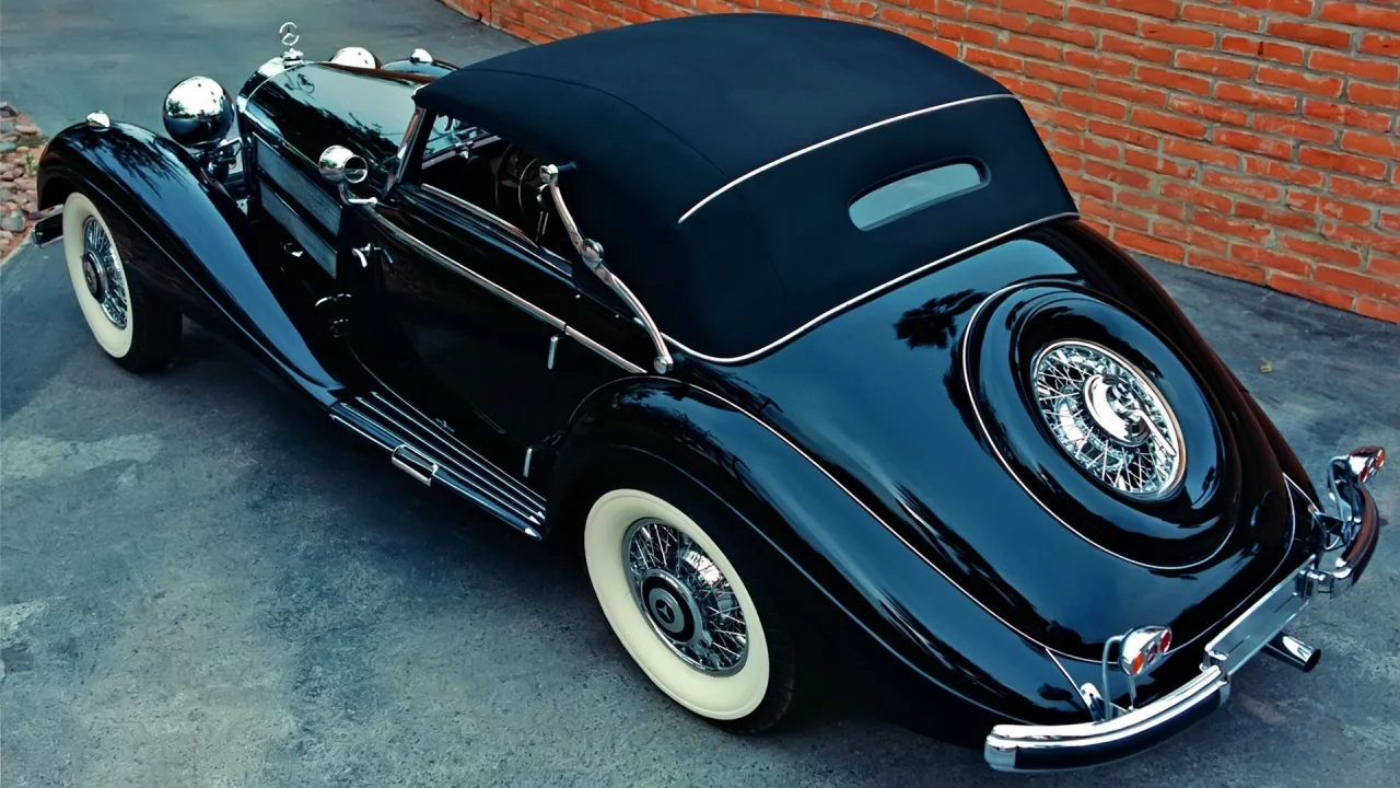 стена, кирпич, дорога, 540k cabriolet b 1936