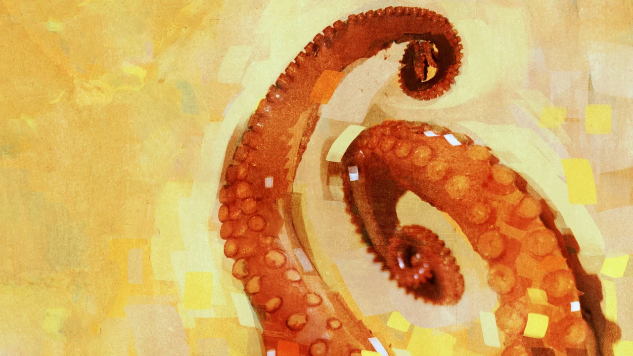 octopus, рисунок, осьминог