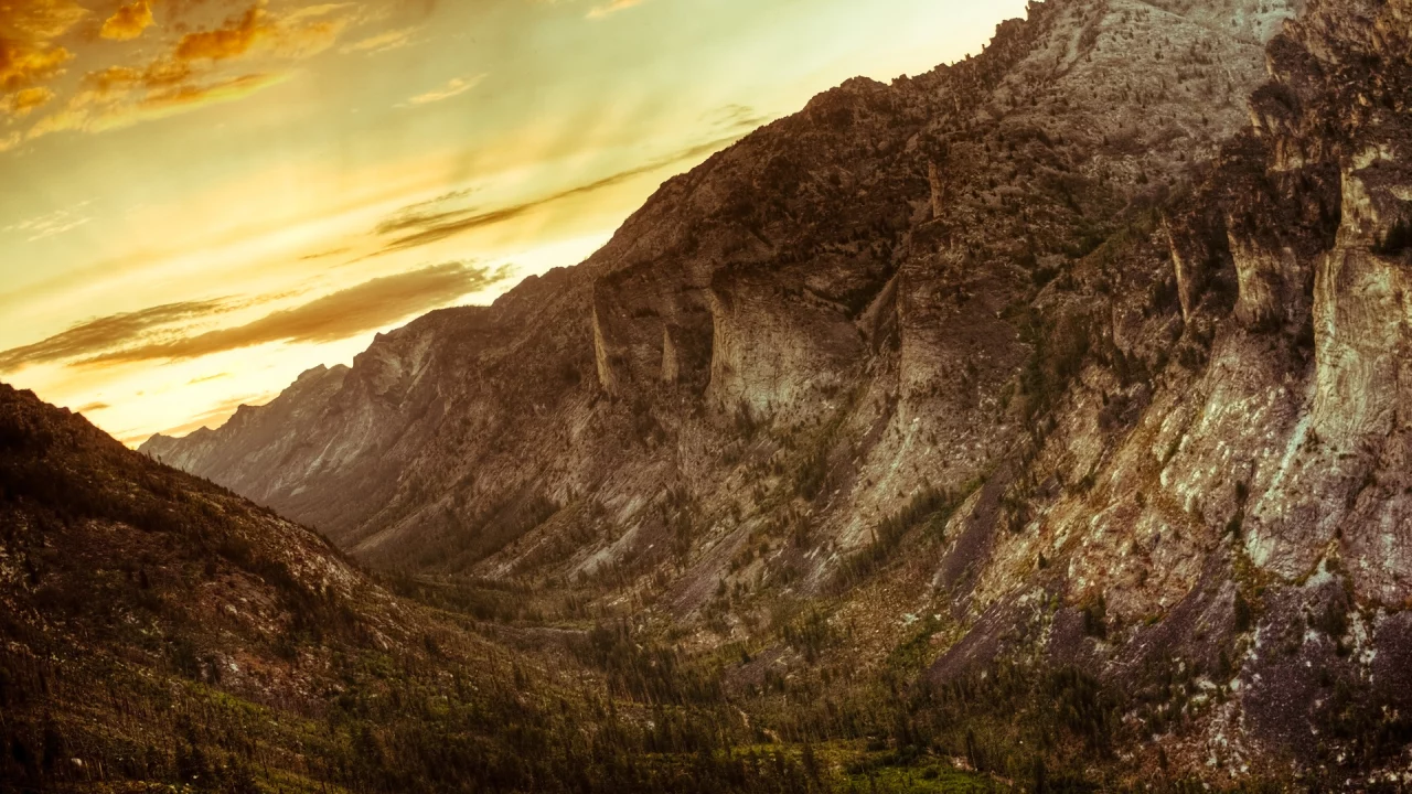 каньон, montana, горы, закат, монтана
