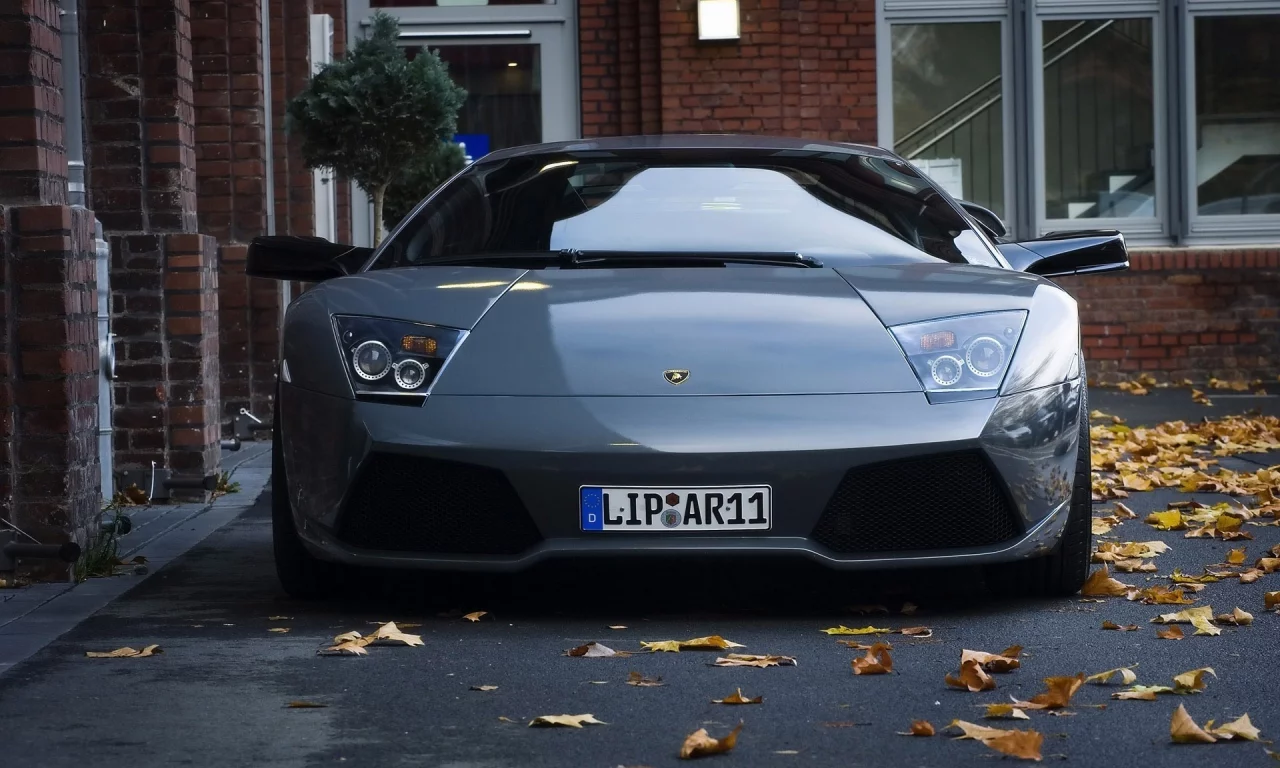 car, revenge, листья, город, lamborghini
