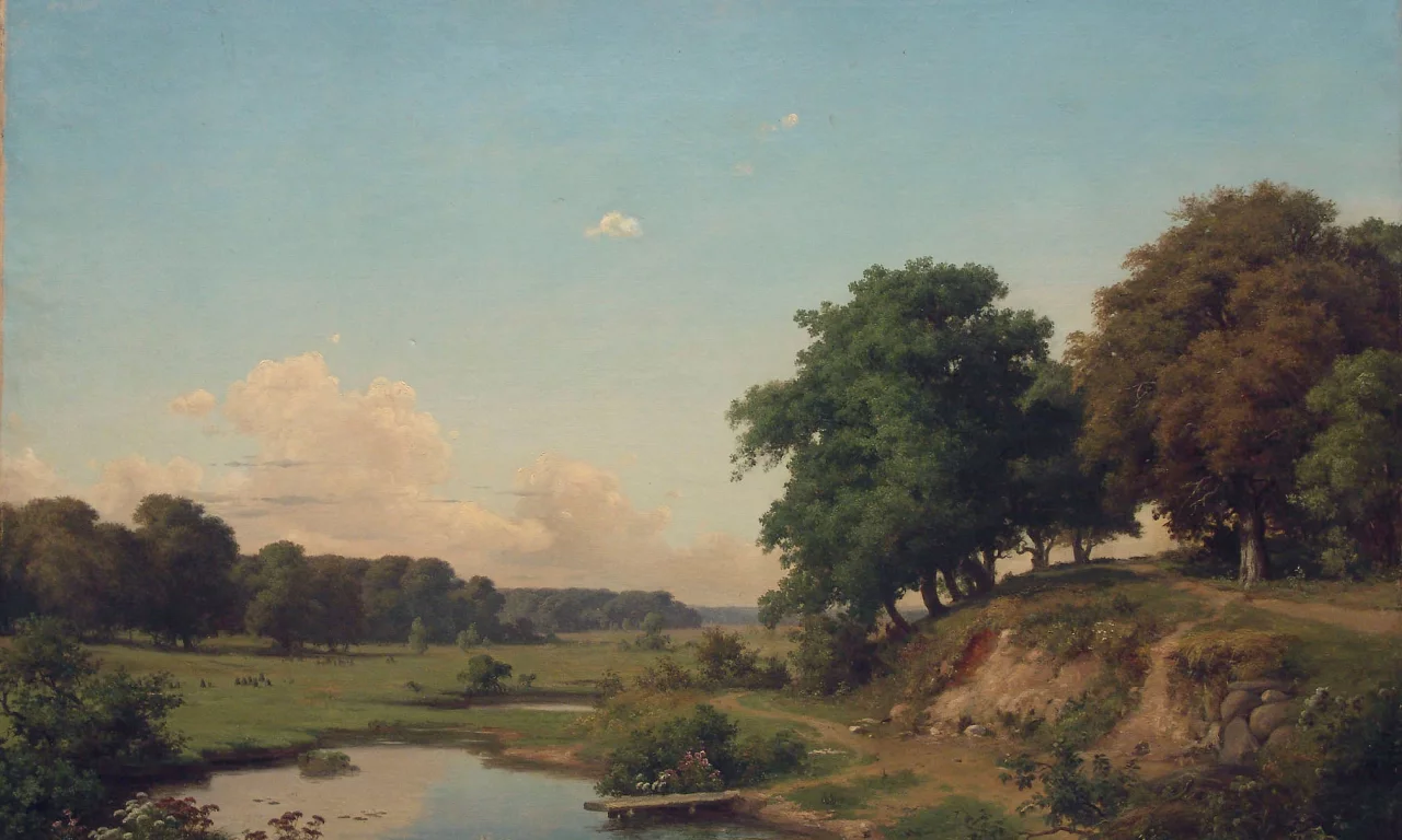 orlovsky, пейзаж с прудиком, орловский, живопись