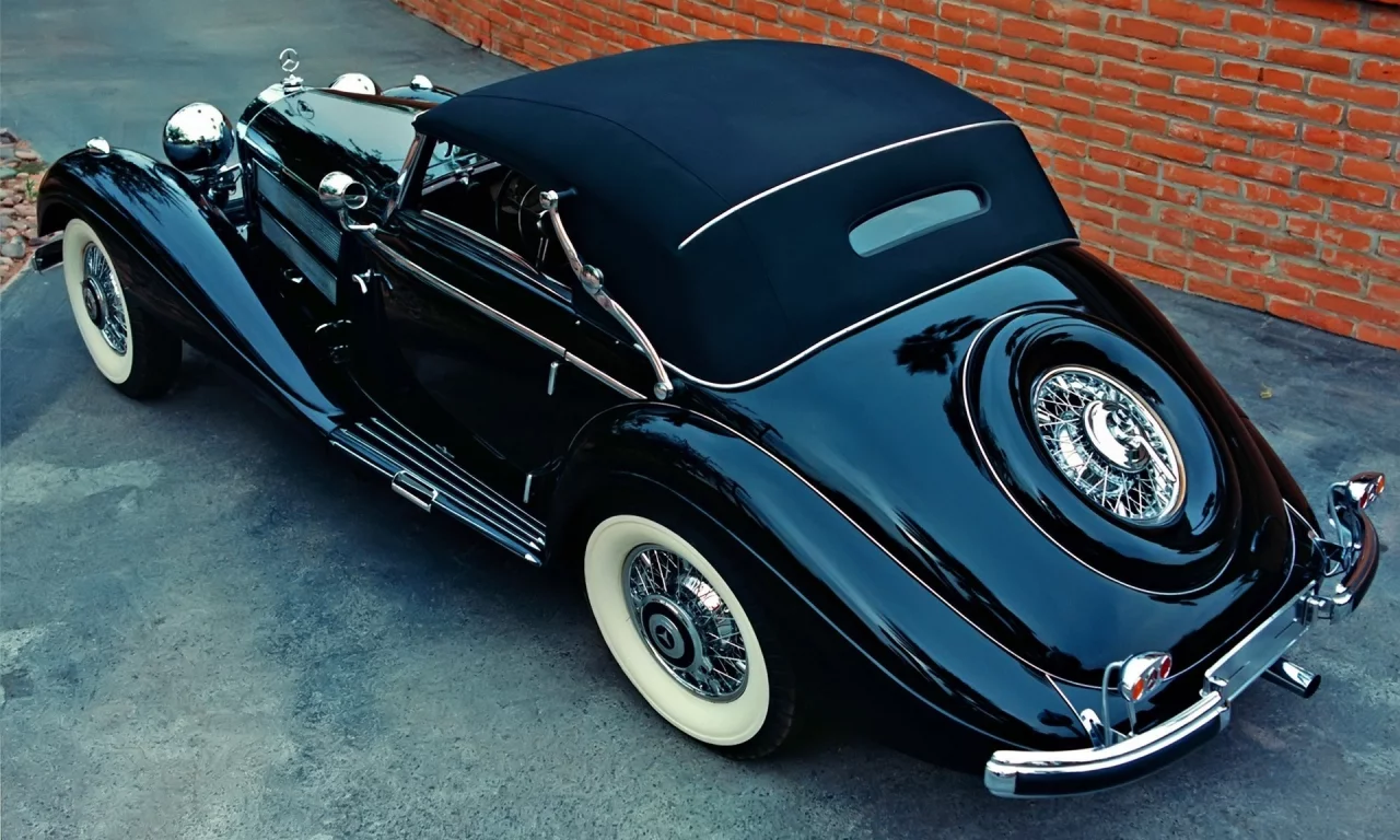 стена, кирпич, дорога, 540k cabriolet b 1936