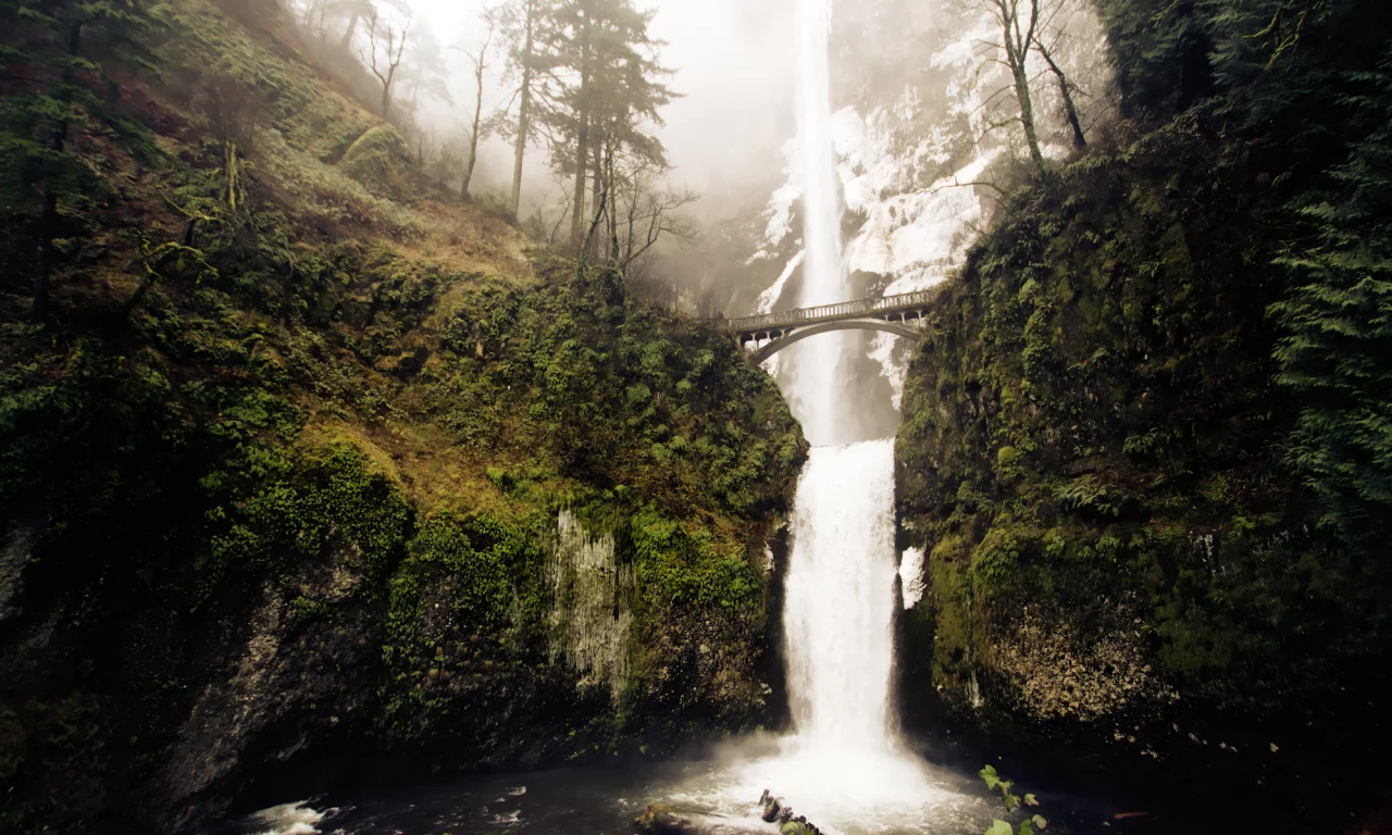 водопад, winter falls, зима, скалы