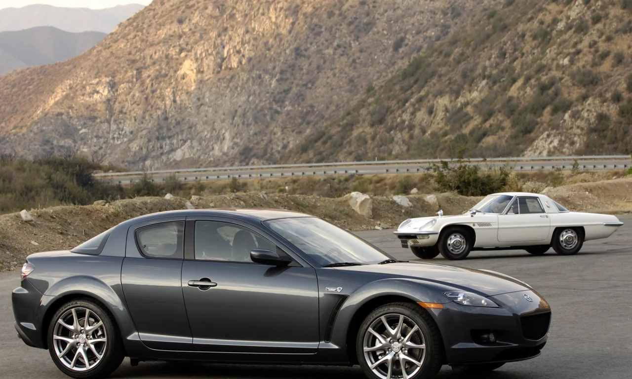 mazda, горы, мазда, rx-8, cosmo sport, mixed, старый и новый