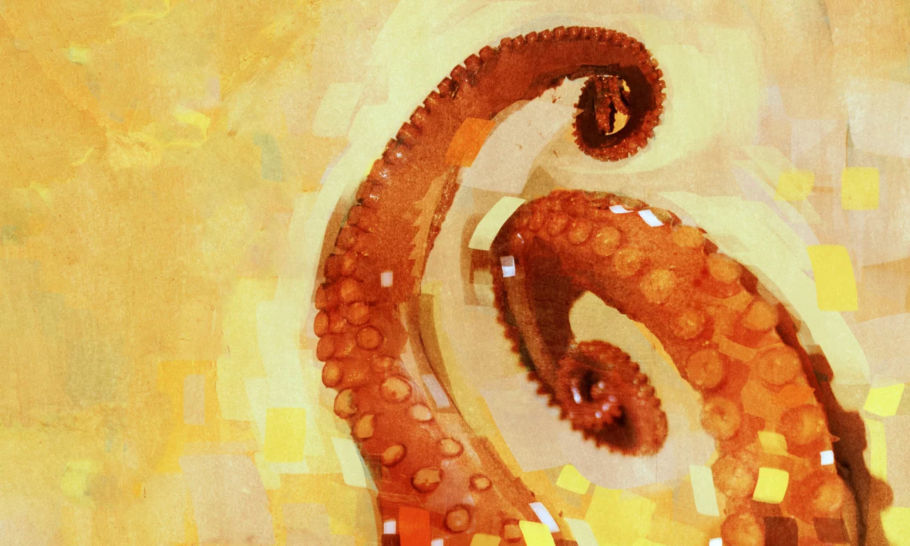 octopus, рисунок, осьминог