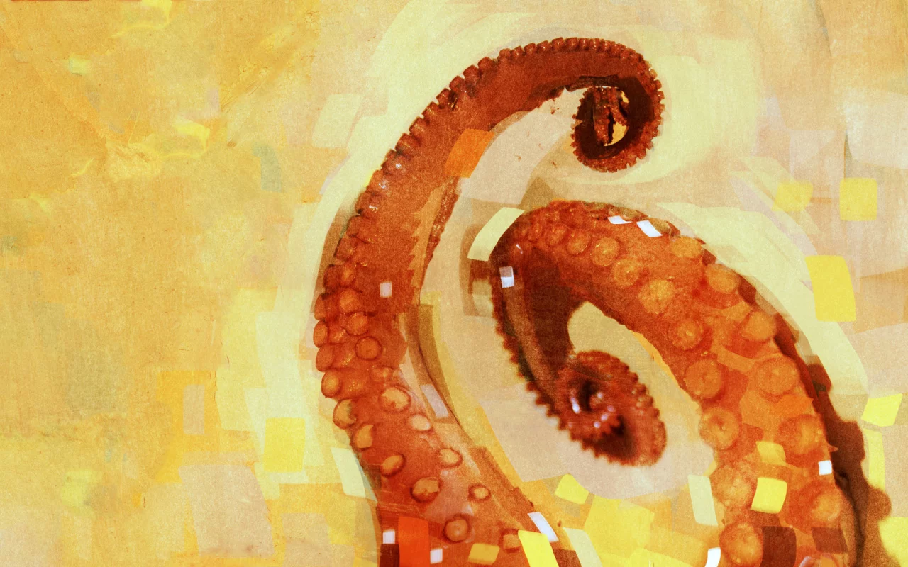 octopus, рисунок, осьминог