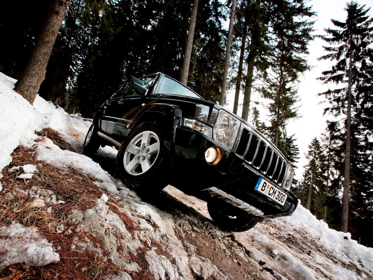 commander, лес, снег, jeep, деревья